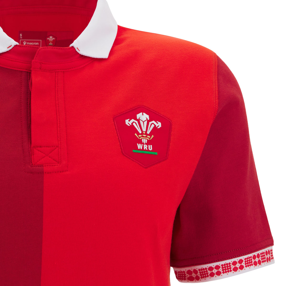 Wales Womens Home Cotton Rugby Shirt 25/26 Short Sleeve Red - Embroidered Wales Logo