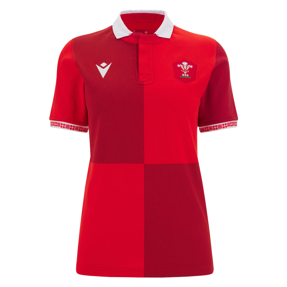 Wales Womens Home Cotton Rugby Shirt 25/26 Short Sleeve Red - Front