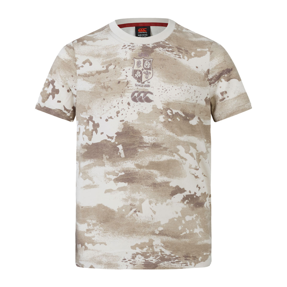 British and Irish Lions Junior Camo T-Shirt Taupe - Front British and Irish Lions Junior Camo T-Shirt Taupe - Front
