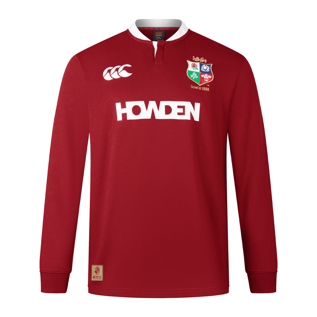 British and Irish Lions Long Sleeve Classic Rugby Shirt Red - Front British and Irish Lions Long Sleeve Classic Rugby Shirt Red - Front