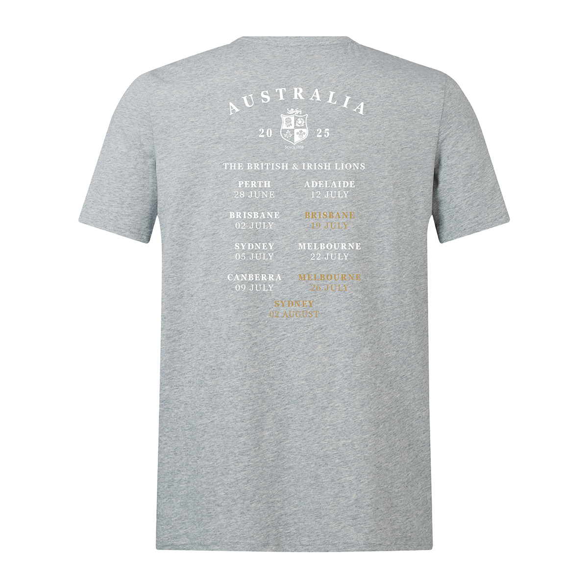 Limited Edition British and Irish Lions Mens Monument T-Shirt Grey - Back Limited Edition British and Irish Lions Mens Monument T-Shirt Grey - Back