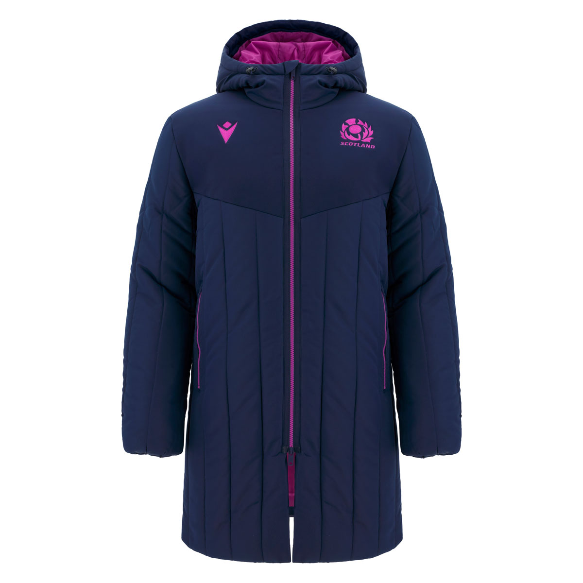 Scotland Mens Padded Jacket 25/26 Navy/Purple - Front Scotland Mens Padded Jacket 25/26 Navy/Purple - Front