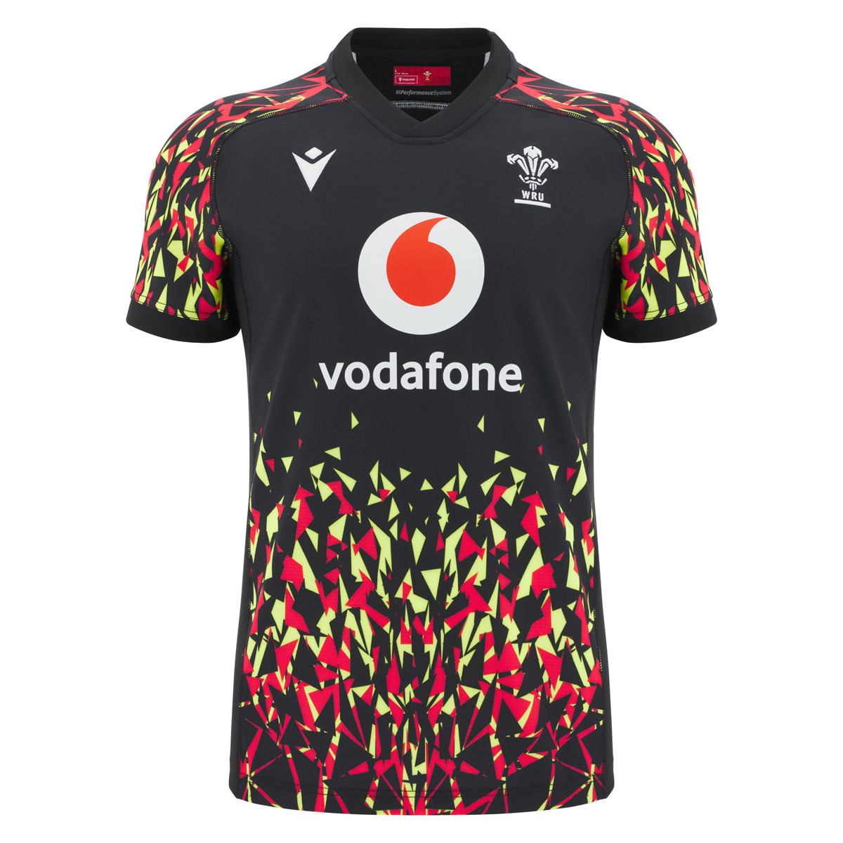 Wales Mens Training Rugby Shirt 25/26 Black - Front