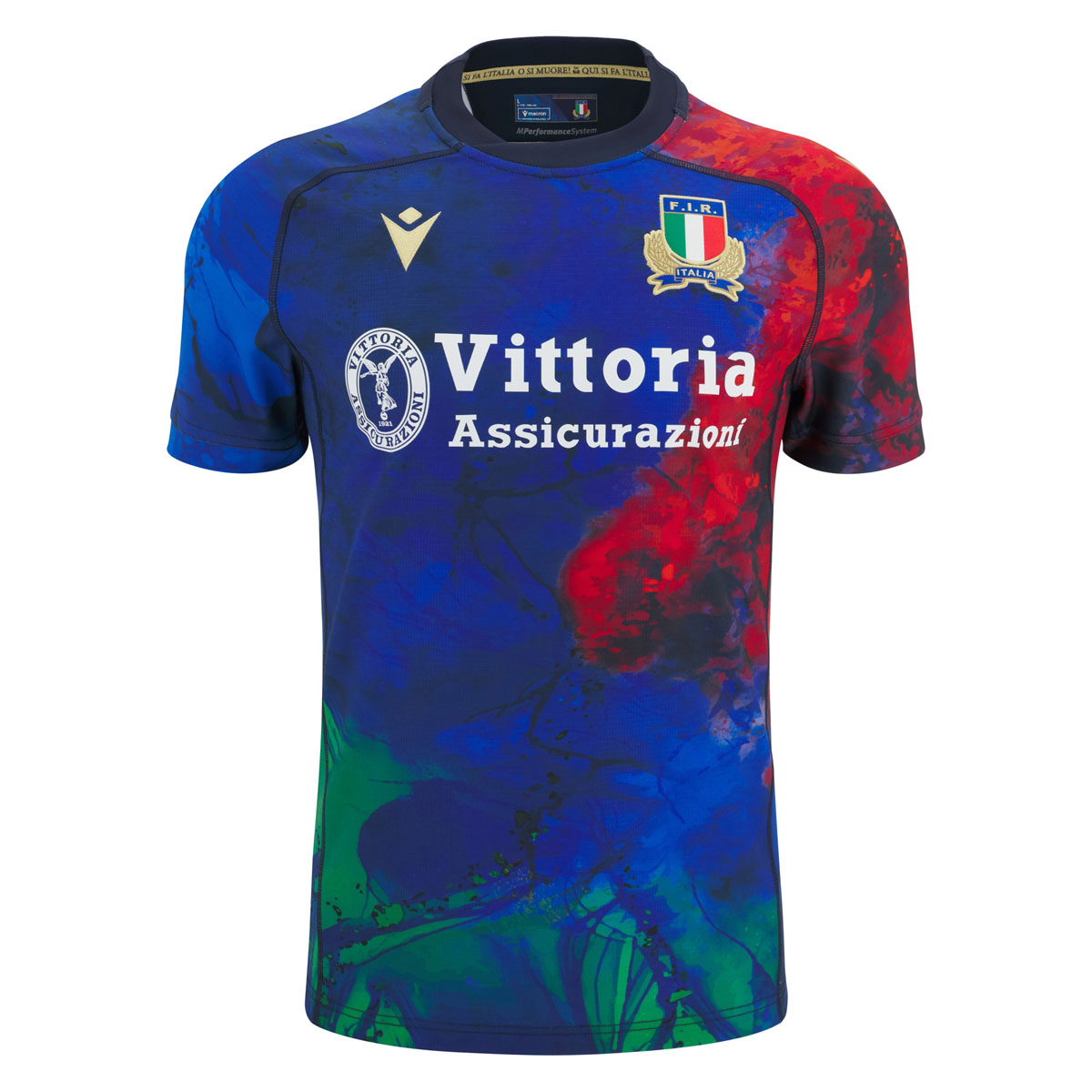 Italy Mens Home Training Rugby Shirt 25/26 Navy - Front Italy Mens Home Training Rugby Shirt 25/26 Navy - Front