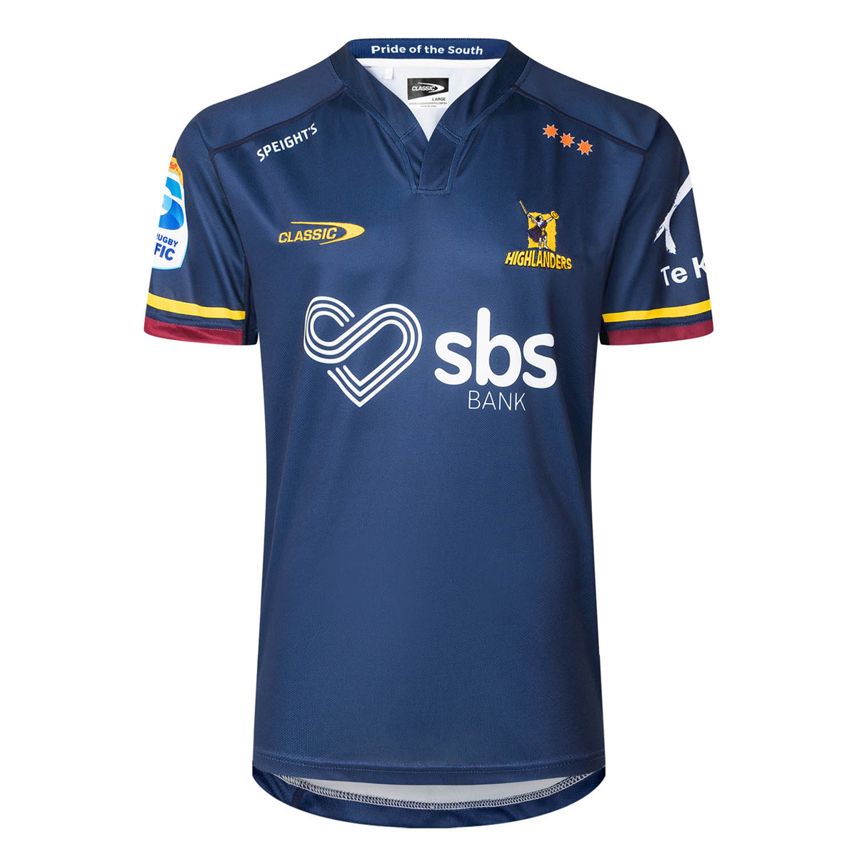 Highlanders Mens Home Rugby Shirt Short Sleeve 2025 - Front Highlanders Mens Home Rugby Shirt Short Sleeve 2025 - Front