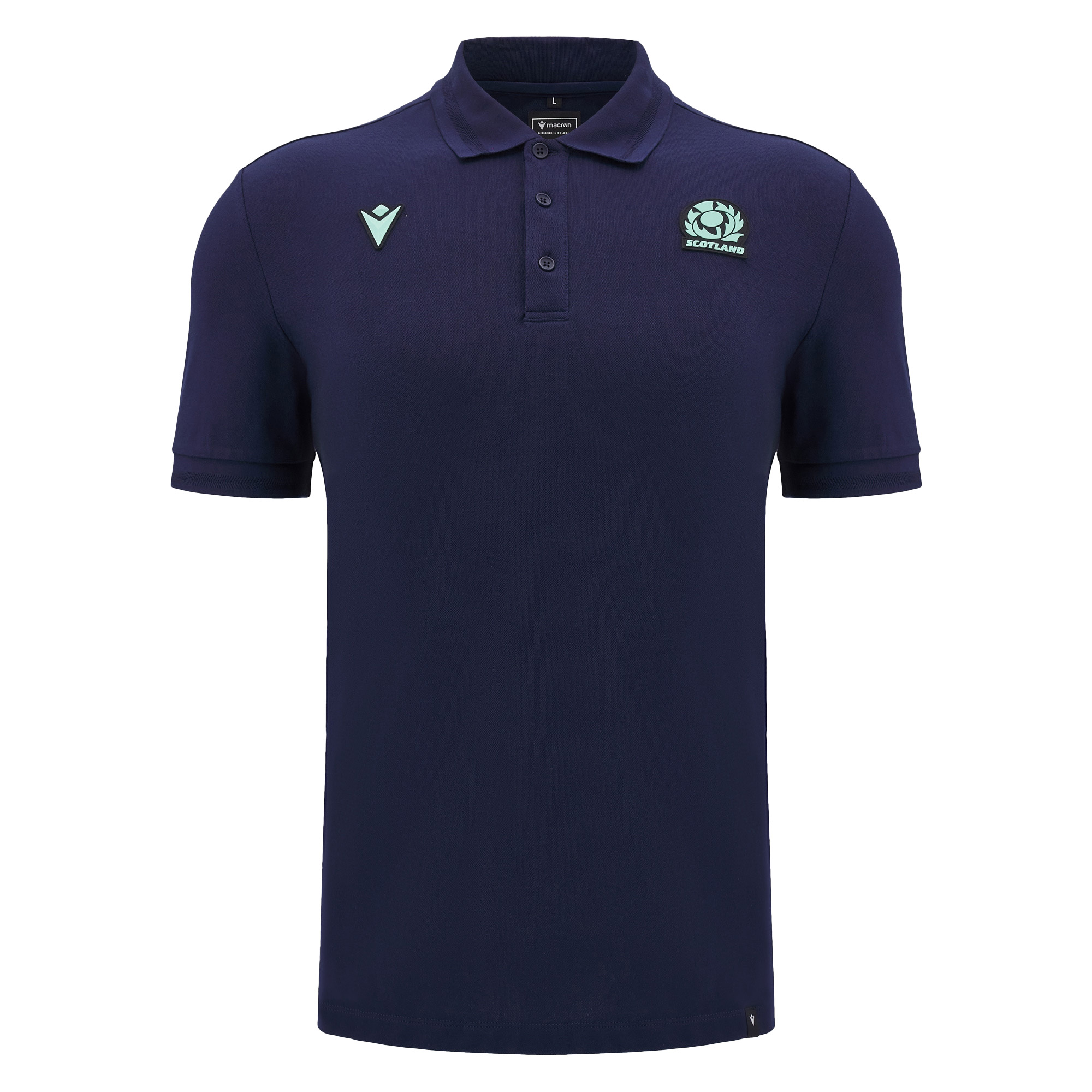 Scotland Mens Athleisure Travel Polo-Navy-24/25 - Front Scotland Mens Athleisure Travel Polo-Navy-24/25 - Front