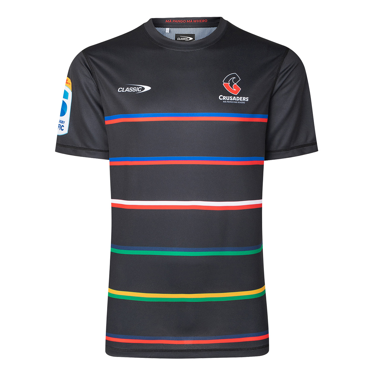 Crusaders Mens Pro Warm up T-Shirt Black 2025 - Front