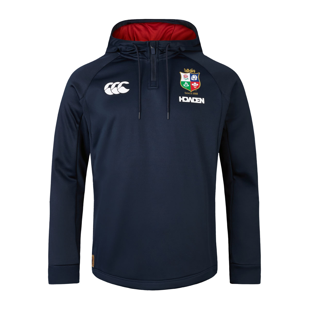 British and Irish Lions Mens 1/4 Zip Hoody Navy - Front British and Irish Lions Mens 1/4 Zip Hoody Navy - Front