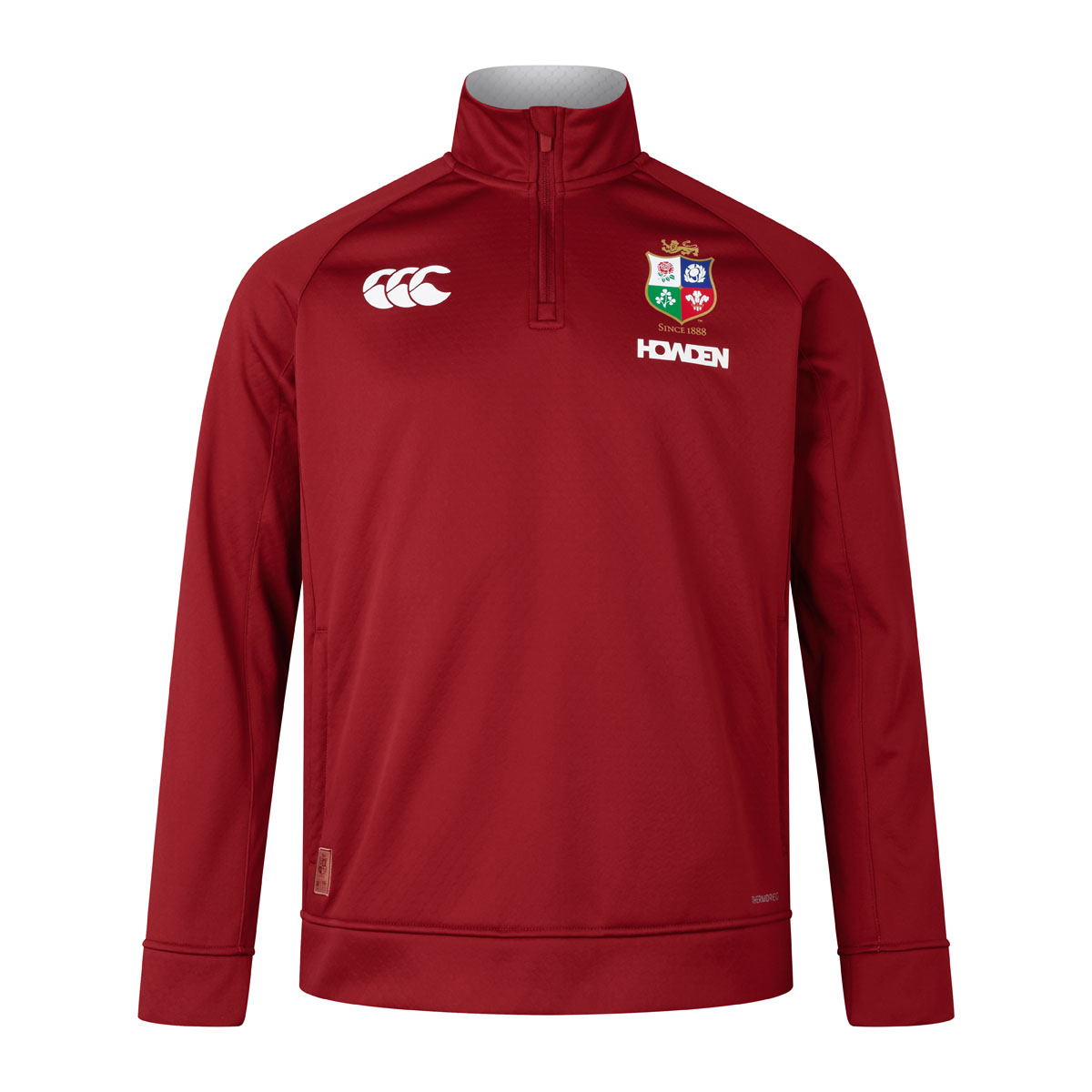 British and Irish Lions Mens 1/4 Zip Fleece Red - Front British and Irish Lions Mens 1/4 Zip Fleece Red - Front