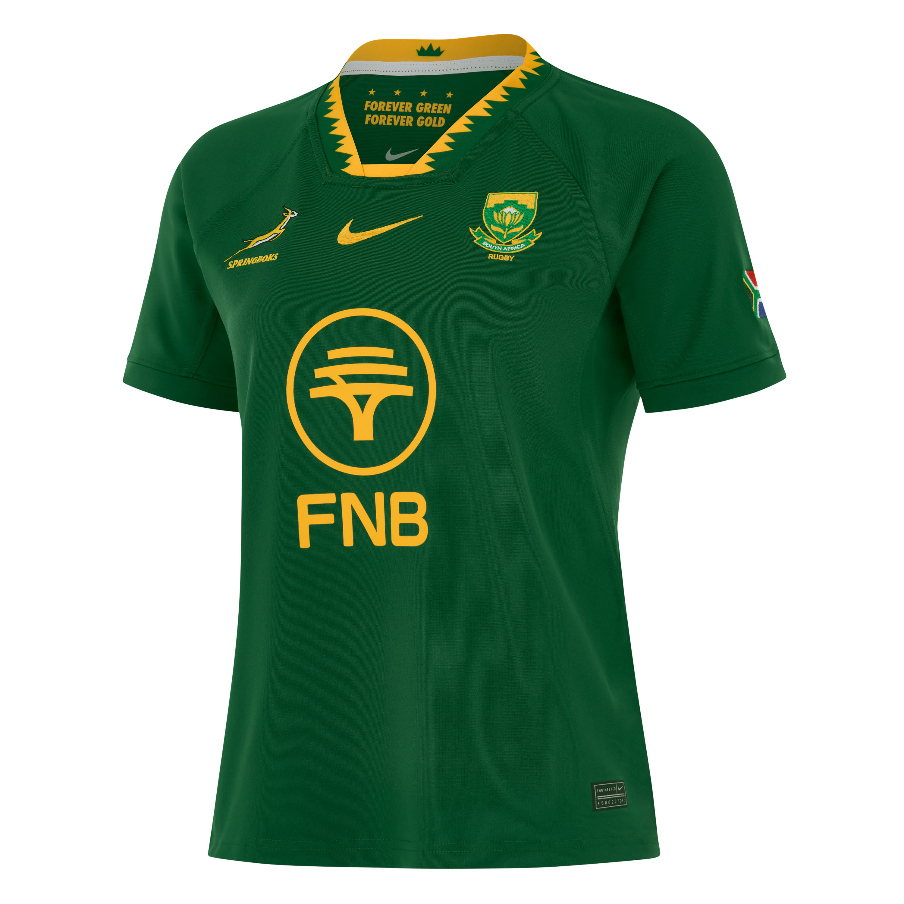 South Africa Springboks Womens Home Stadium Jersey 25/26 - Front South Africa Springboks Womens Home Stadium Jersey 25/26 - Front