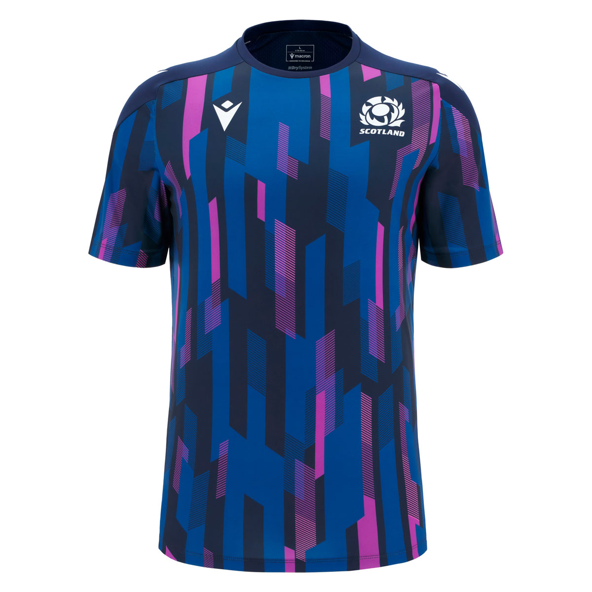 Scotland Mens Warm Up Rugby Shirt 25/26 Navy - Front Scotland Mens Warm Up Rugby Shirt 25/26 Navy - Front