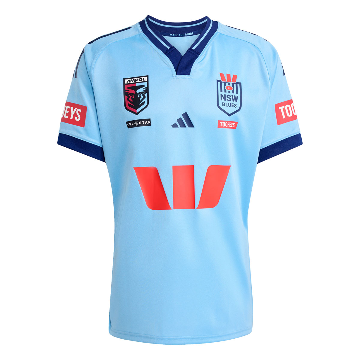 New South Wales Mens Home Jersey 25/26 Light Blue - Front New South Wales Mens Home Jersey 25/26 Light Blue - Front