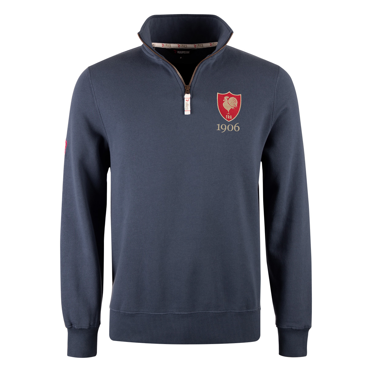 R1823 France 1906 Quarter Zip Top - Petrol Blue R1823 France 1906 Quarter Zip Top - Petrol Blue