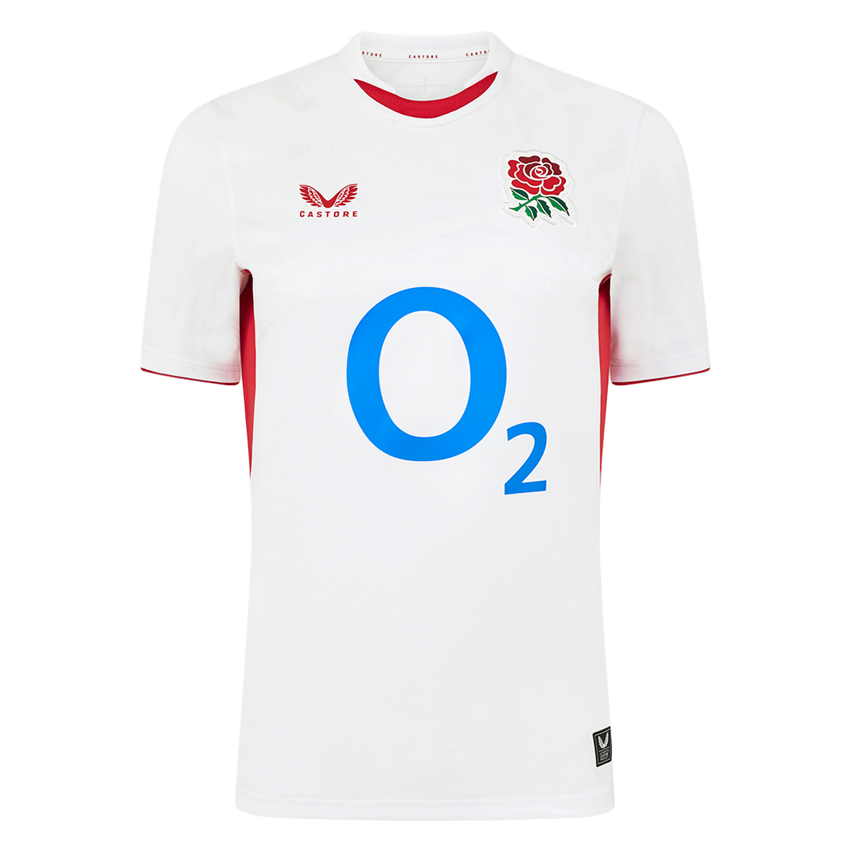 England Womens Home Red Roses Rugby Shirt 25/26 White - Front England Womens Home Red Roses Rugby Shirt 25/26 White - Front