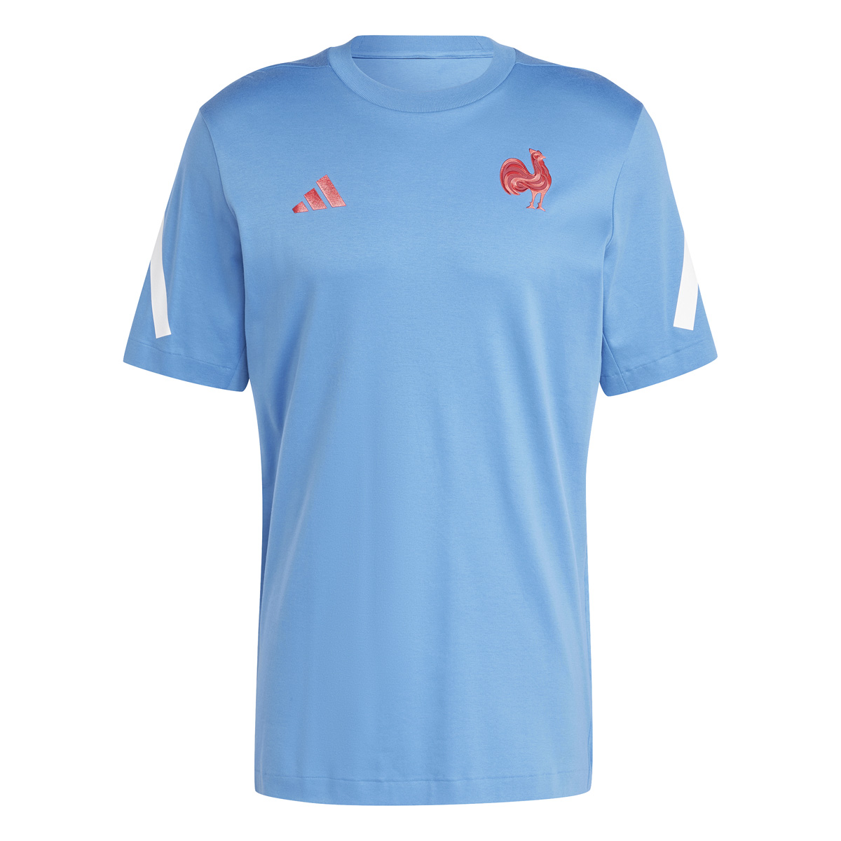 France adidas Mens Travel T-Shirt - Focus Blue 2024 - Front France adidas Mens Travel T-Shirt - Focus Blue 2024 - Front