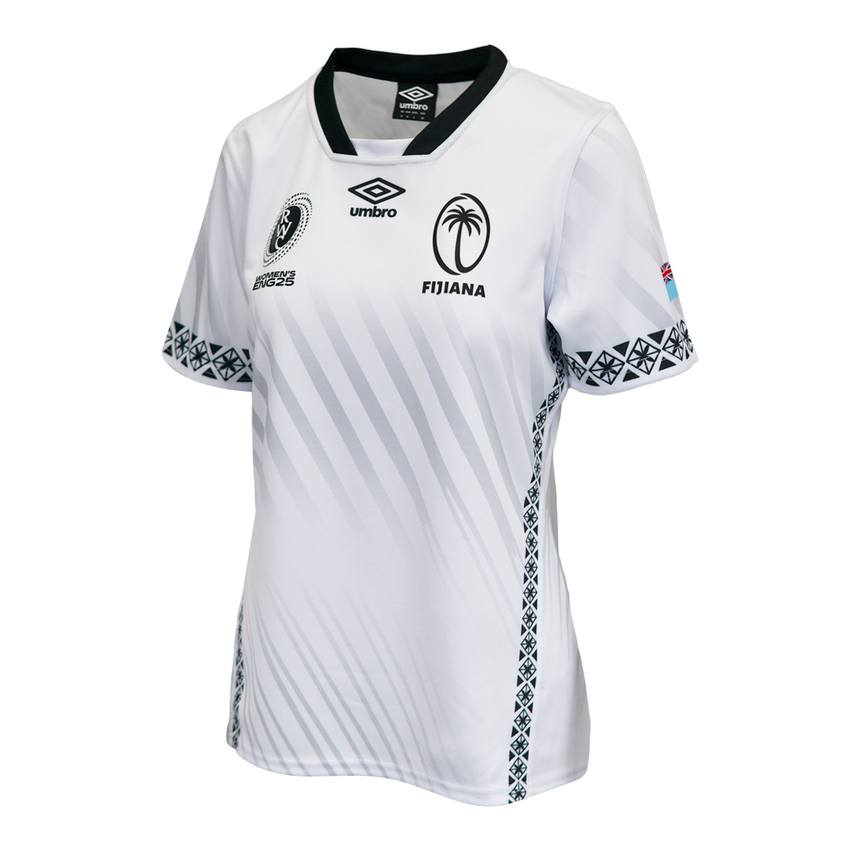 Fiji Womens WRWC 2025 Home Rugby Shirt White - Front Fiji Womens WRWC 2025 Home Rugby Shirt White - Front