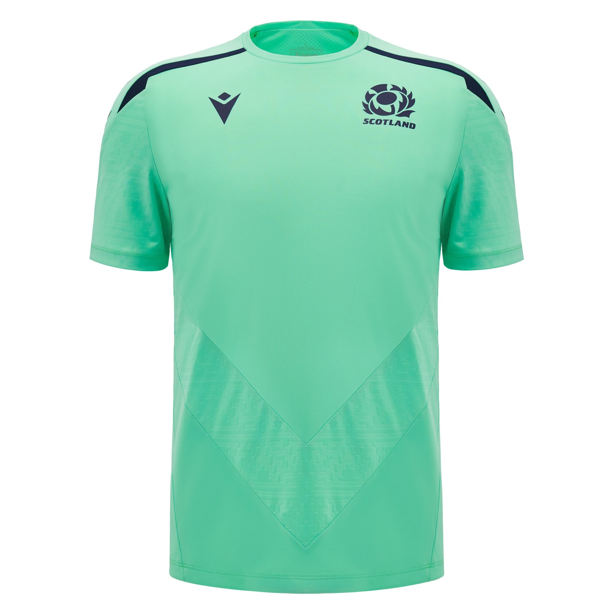 Scotland Mens Training Poly Shirt Green Short Sleeve 24/25 - Front Scotland Mens Training Poly Shirt Green Short Sleeve 24/25 - Front