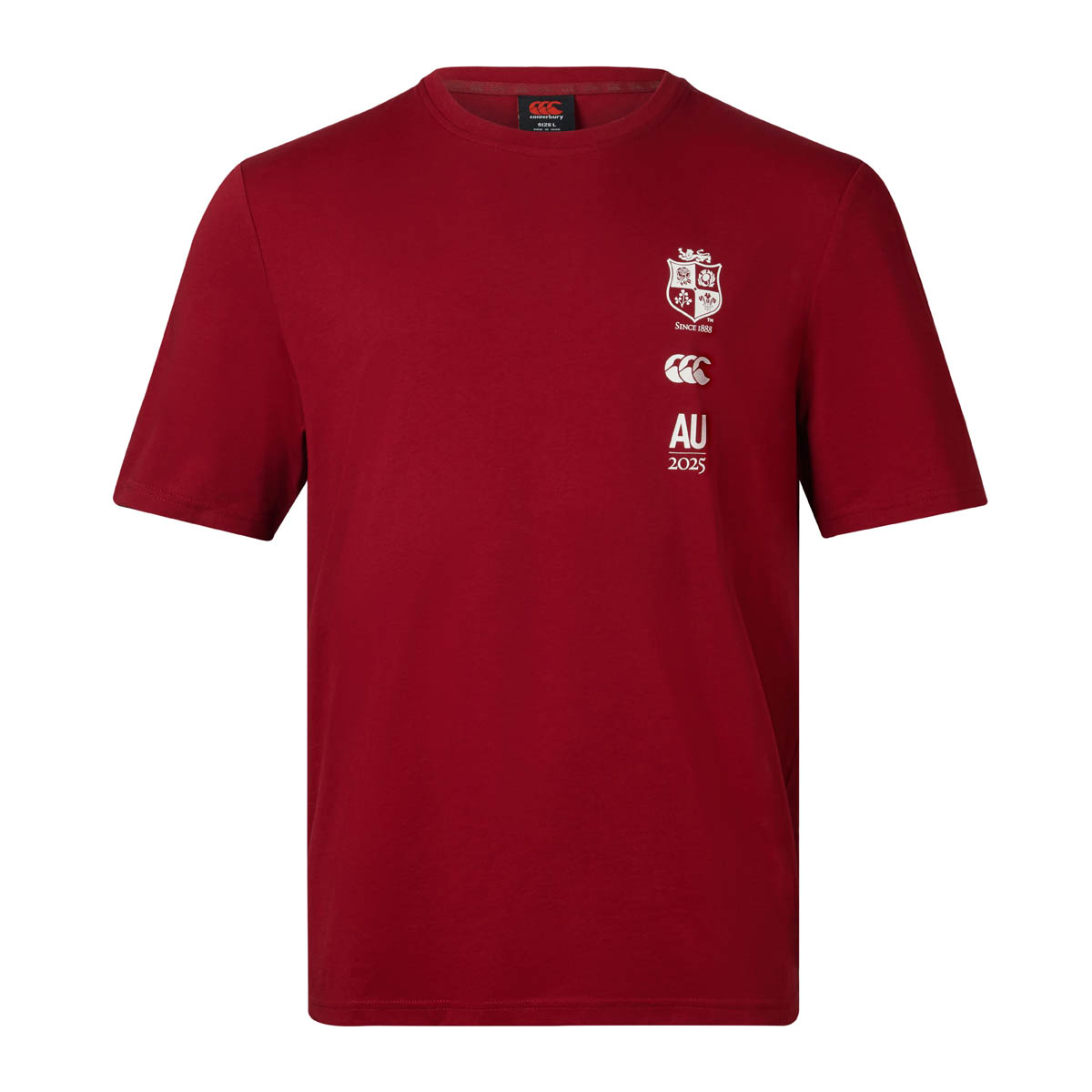 British & Irish Lions Mens Tour'25 T-Shirt Red - Front