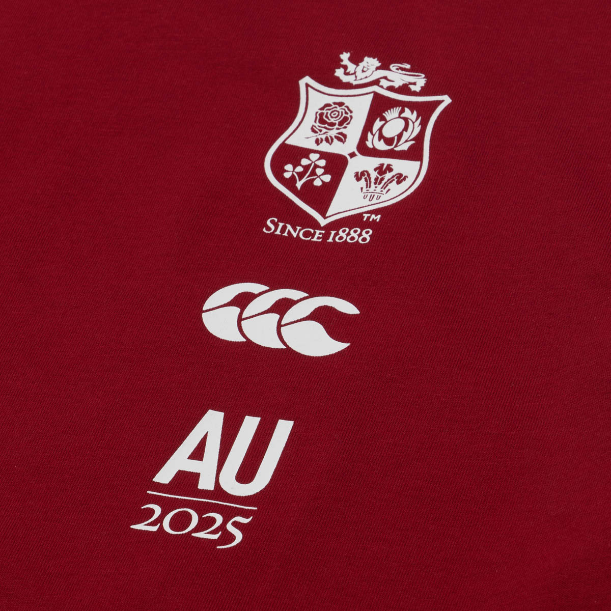 British & Irish Lions Mens Tour'25 T-Shirt Red - Crest British & Irish Lions Mens Tour'25 T-Shirt Red - Crest