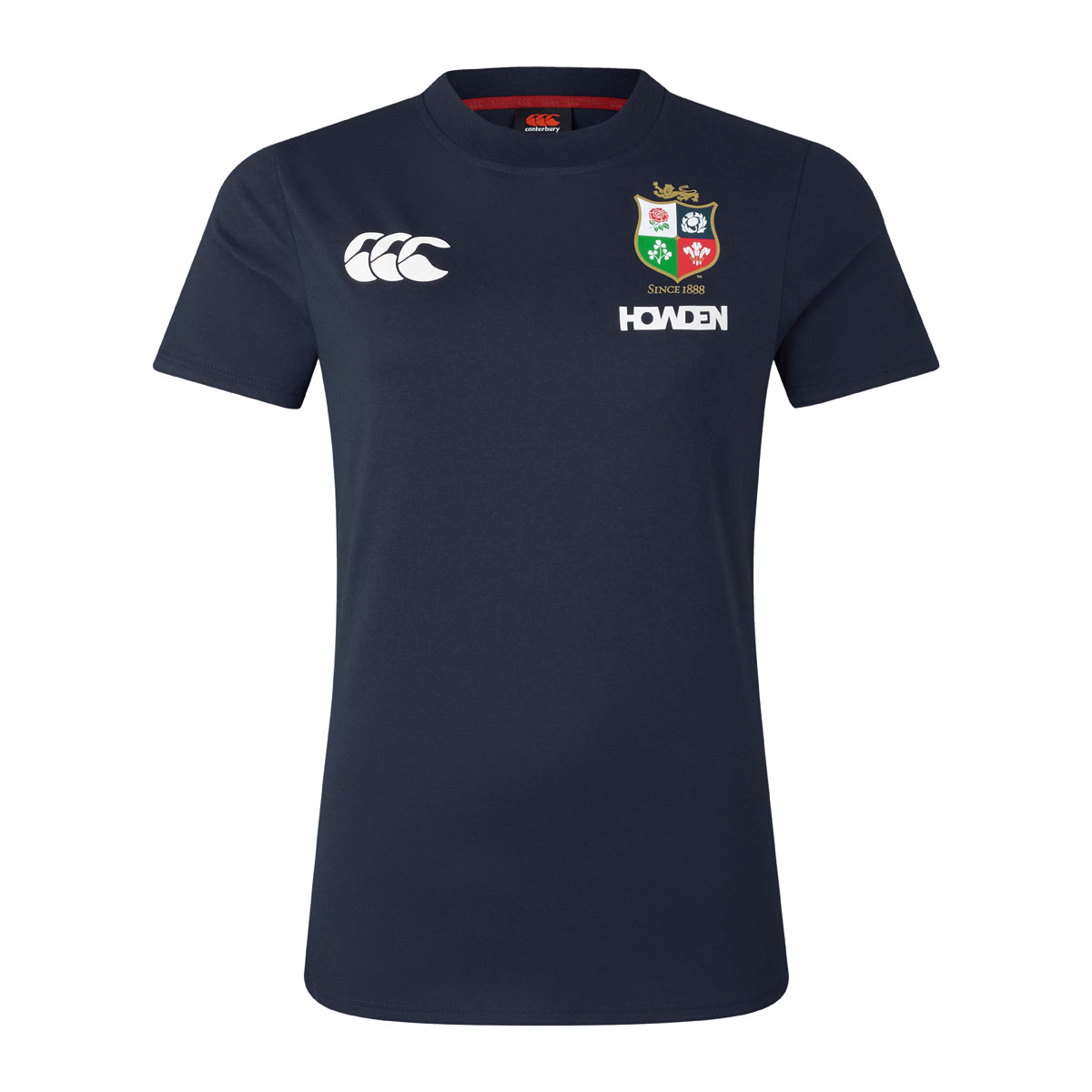 British and Irish Lions Womens Cotton T-Shirt Navy - Front British and Irish Lions Womens Cotton T-Shirt Navy - Front
