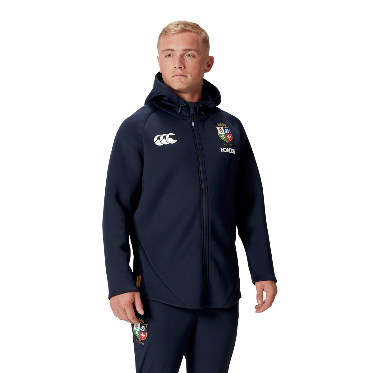 British and Irish Lions Mens Everest Hoody Navy - Model Front