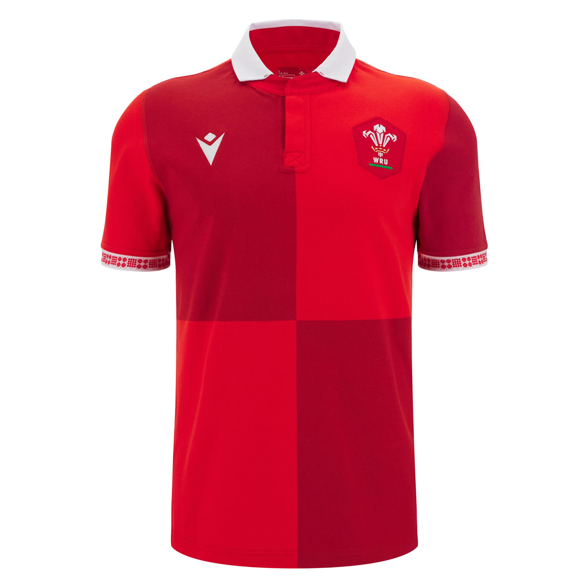 Wales Mens Home Cotton Rugby Shirt 25/26 Short Sleeve Red - Front