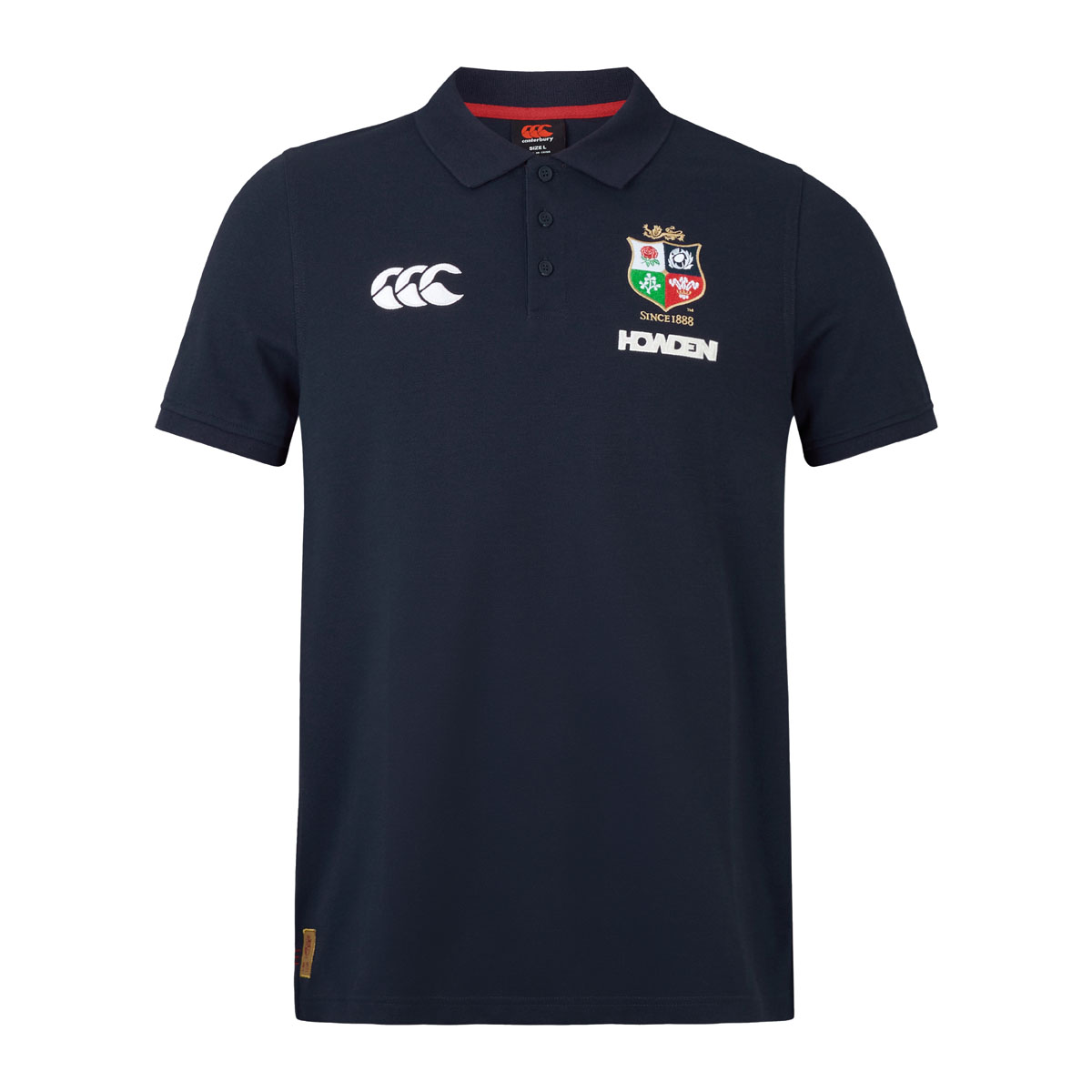 British and Irish Lions Mens Pique Polo Navy - Front British and Irish Lions Mens Pique Polo Navy - Front