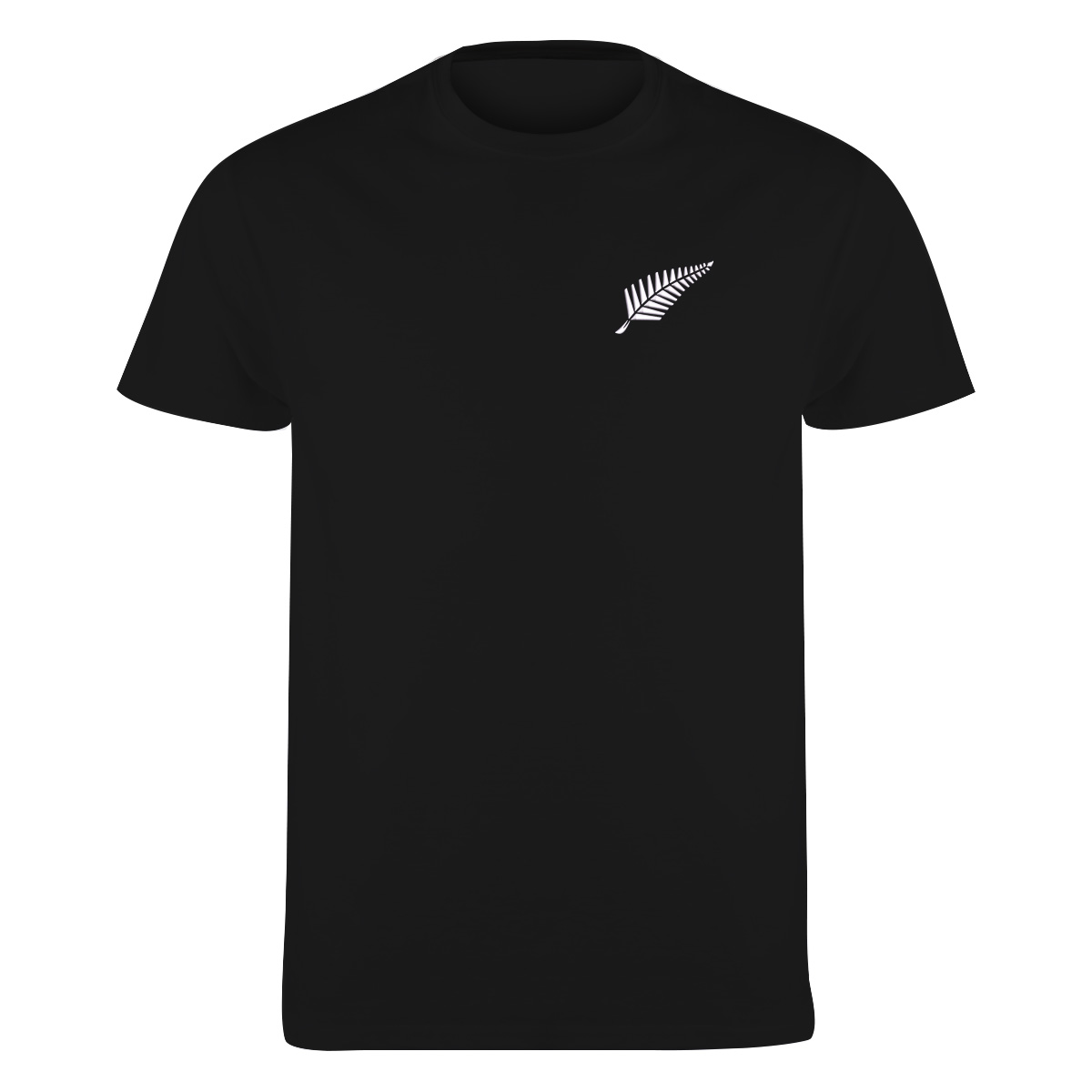 New Zealand Mens Classic Printed T-Shirt Black - Front New Zealand Mens Classic Printed T-Shirt Black - Front