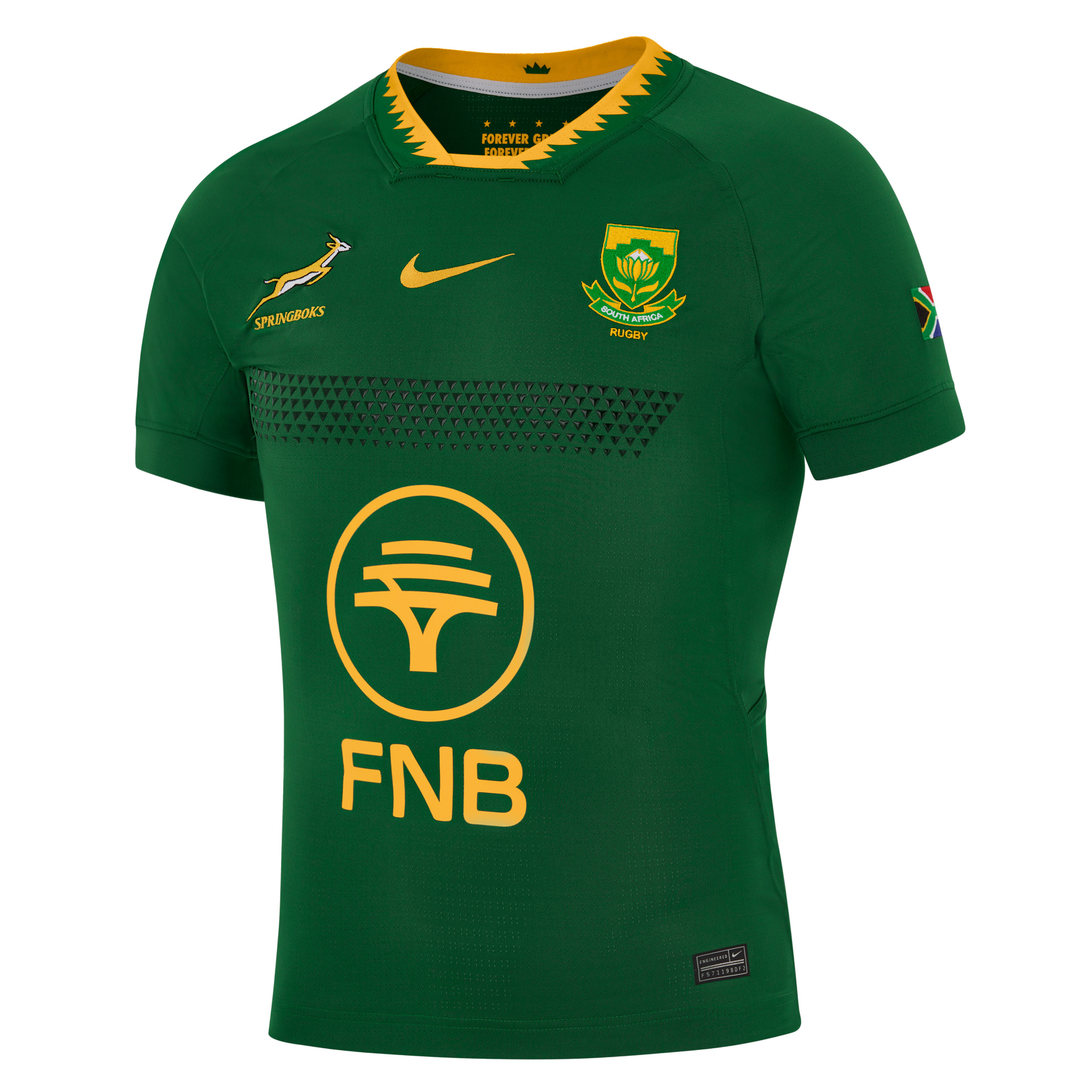 South Africa Springboks Mens Match Replica Jersey Home 25/26 - Front South Africa Springboks Mens Match Replica Jersey Home 25/26 - Front