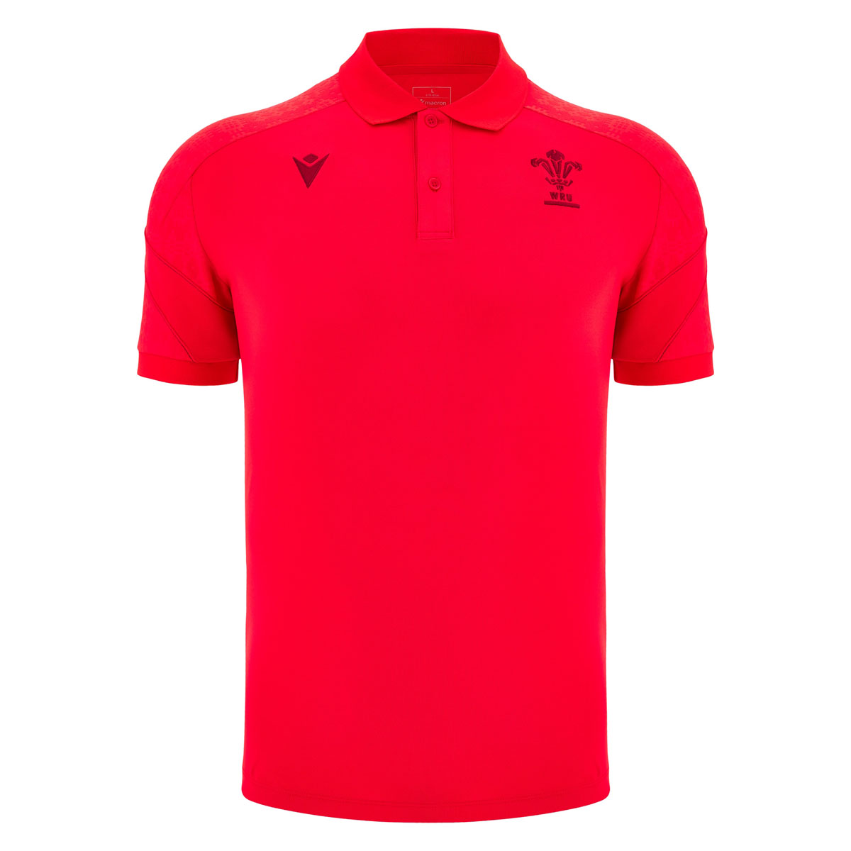 Wales Mens Travel Polo Shirt 25/26 Red - Front Wales Mens Travel Polo Shirt 25/26 Red - Front