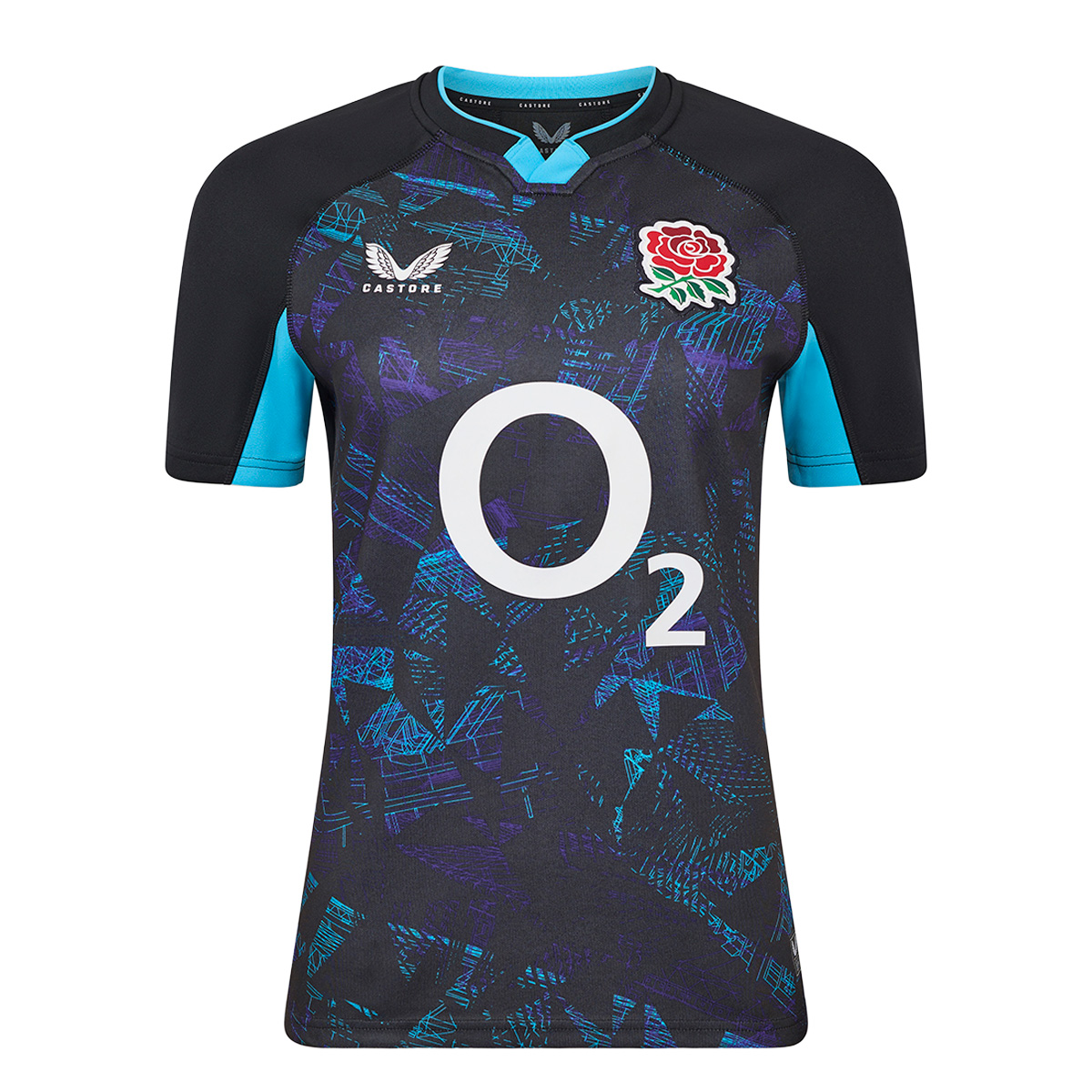 England Womens Away Rugby Shirt 25/26 Black - Front England Womens Away Rugby Shirt 25/26 Black - Front