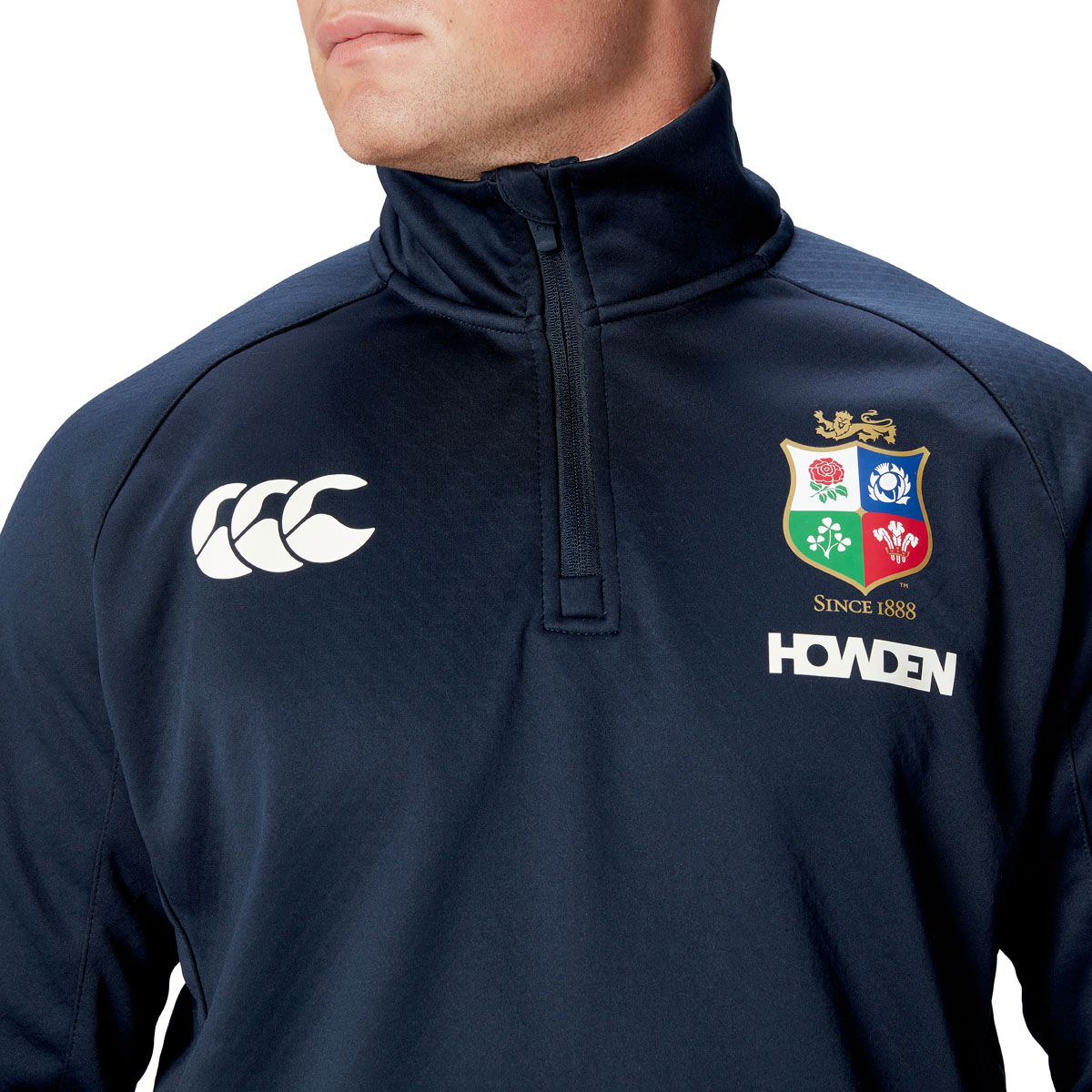 British and Irish Lions Mens 1/4 Zip Fleece Navy - Chest Detailed
