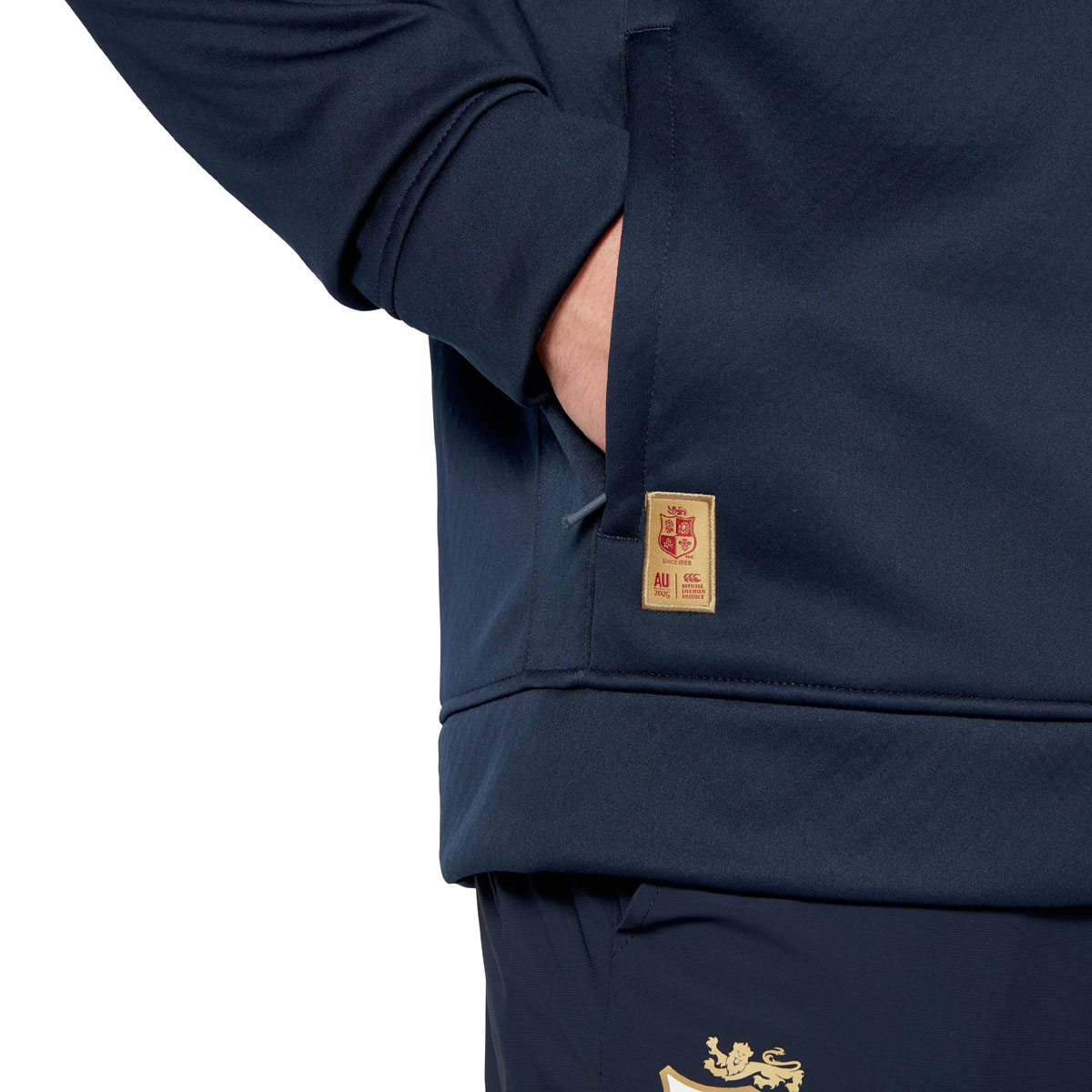 British and Irish Lions Mens 1/4 Zip Fleece Navy - Model Pocket
