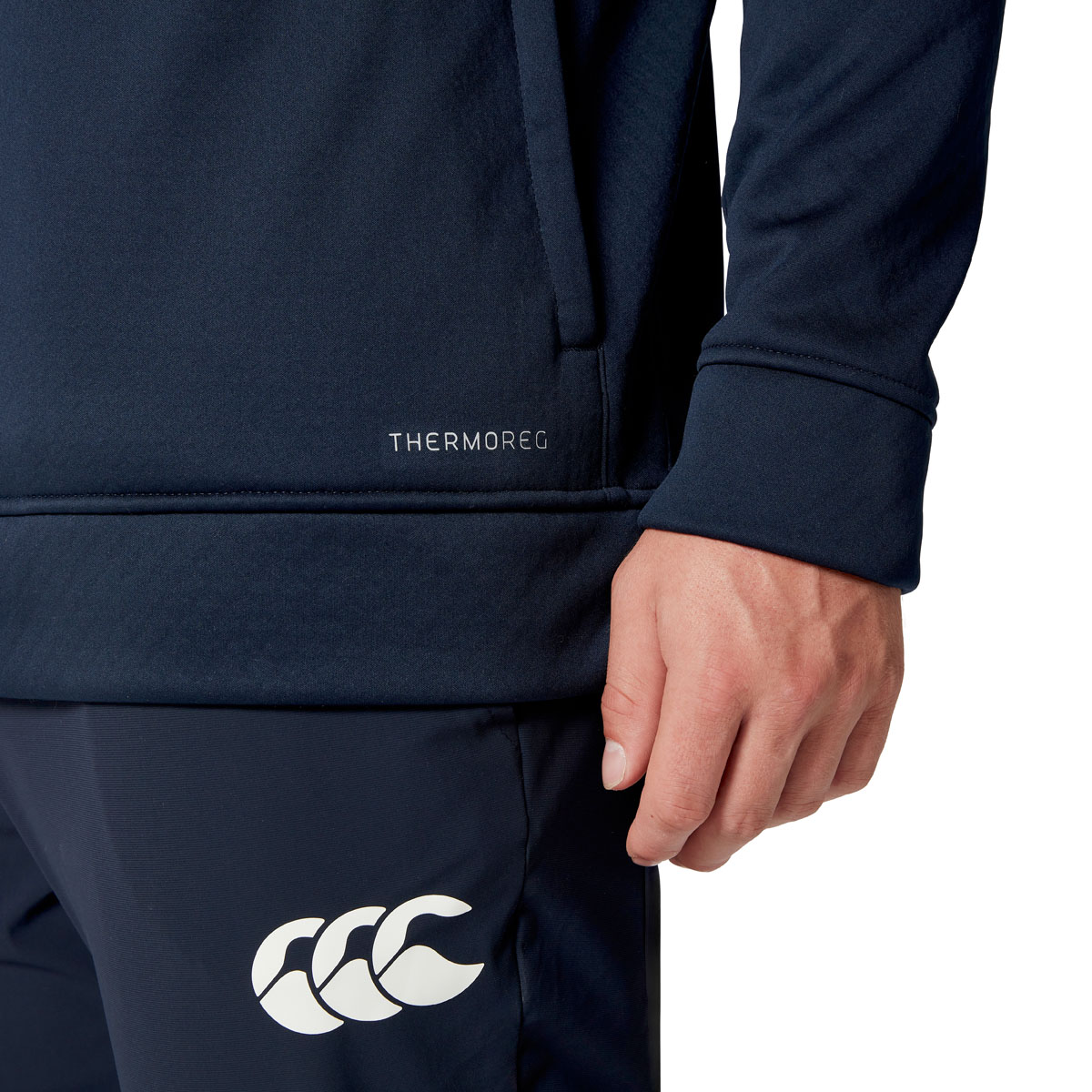 British and Irish Lions Mens 1/4 Zip Fleece Navy - Model Hem