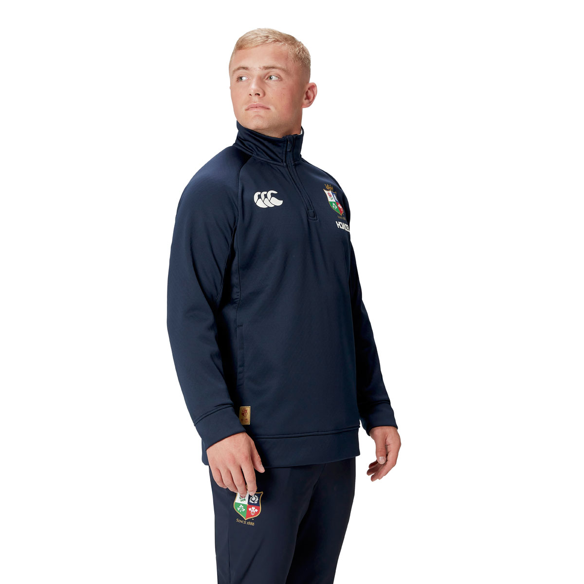 British and Irish Lions Mens 1/4 Zip Fleece Navy - Model Front