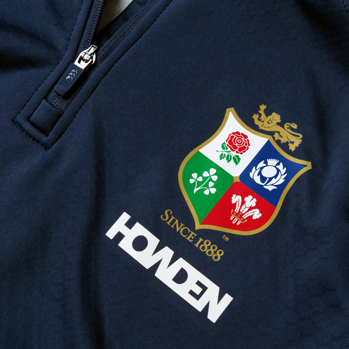 British and Irish Lions Mens 1/4 Zip Fleece Navy - Crest