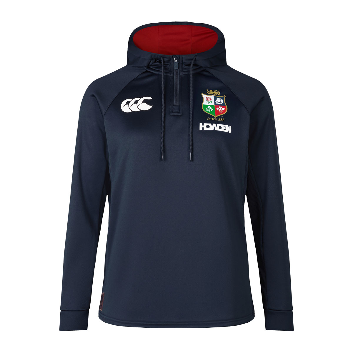 British and Irish Lions Womens 1/4 Zip Hoody Navy - Front British and Irish Lions Womens 1/4 Zip Hoody Navy - Front