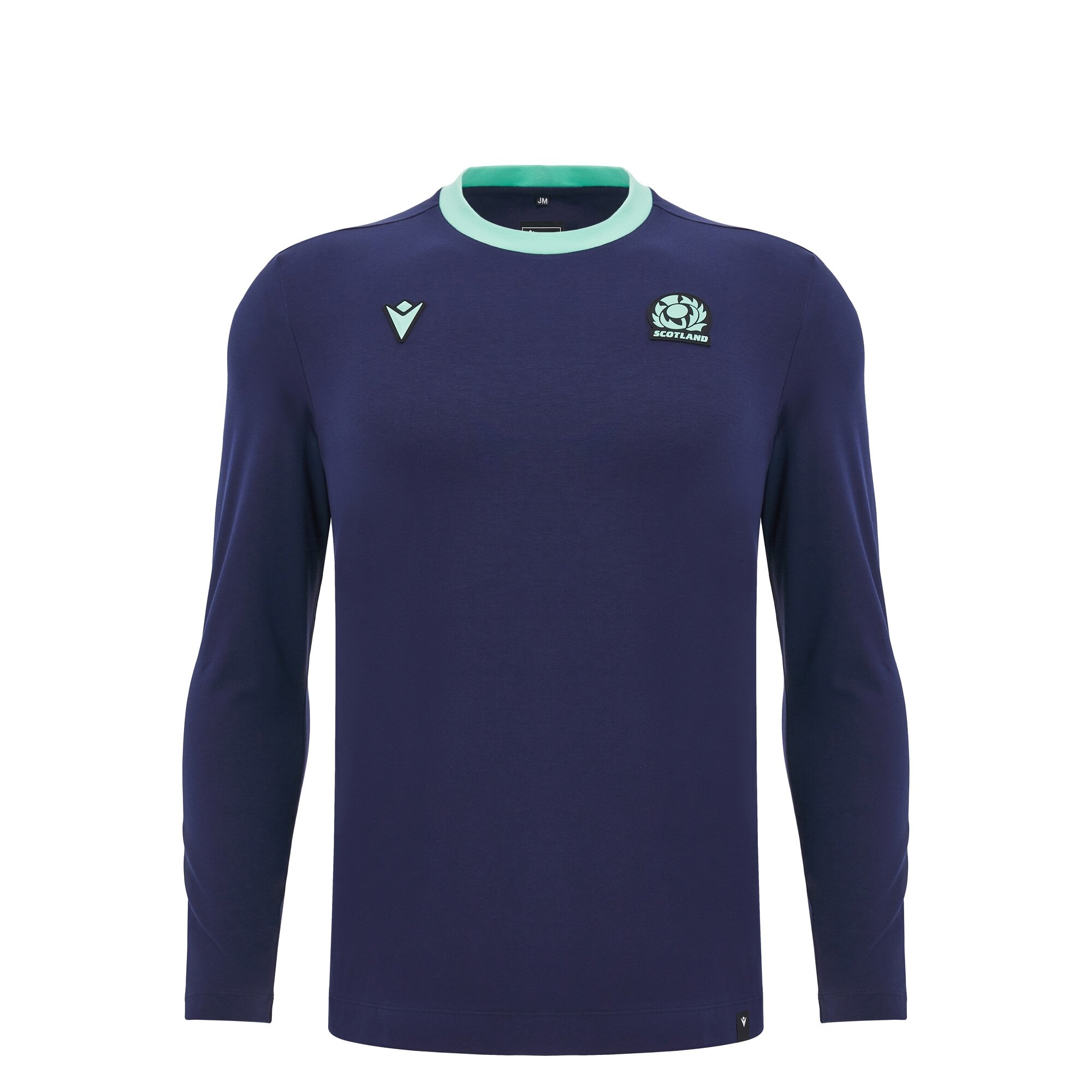 Scotland Junior Travel Cotton T-Shirt - Navy - Long Sleeve 2025 - Front Scotland Junior Travel Cotton T-Shirt - Navy - Long Sleeve 2025 - Front