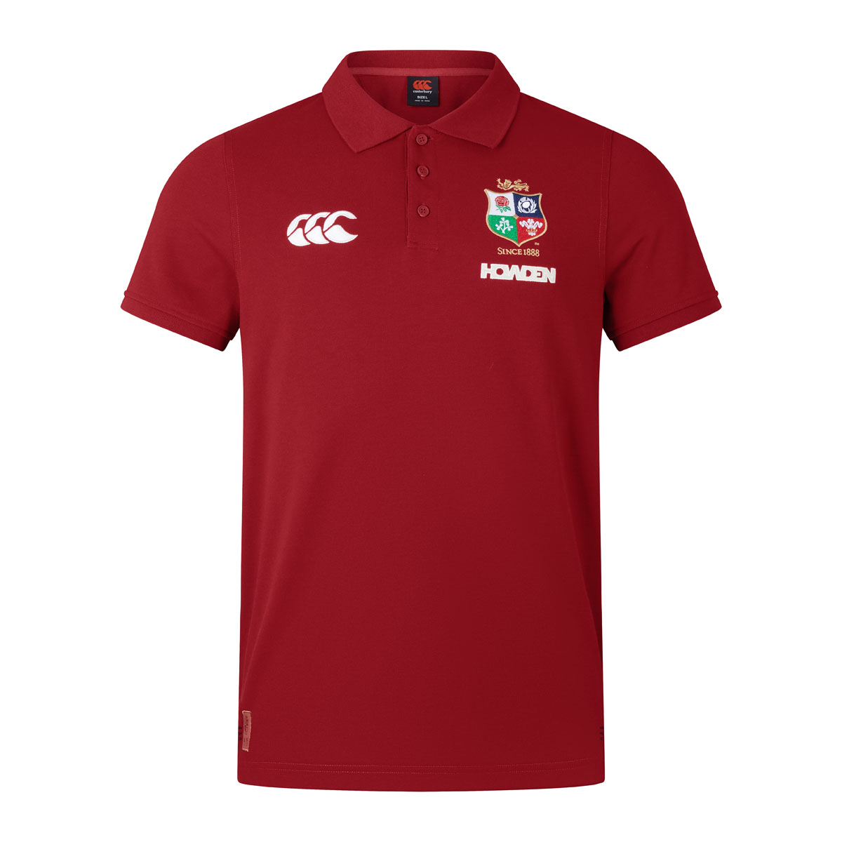 British and Irish Lions Mens Pique Polo Red - Front British and Irish Lions Mens Pique Polo Red - Front