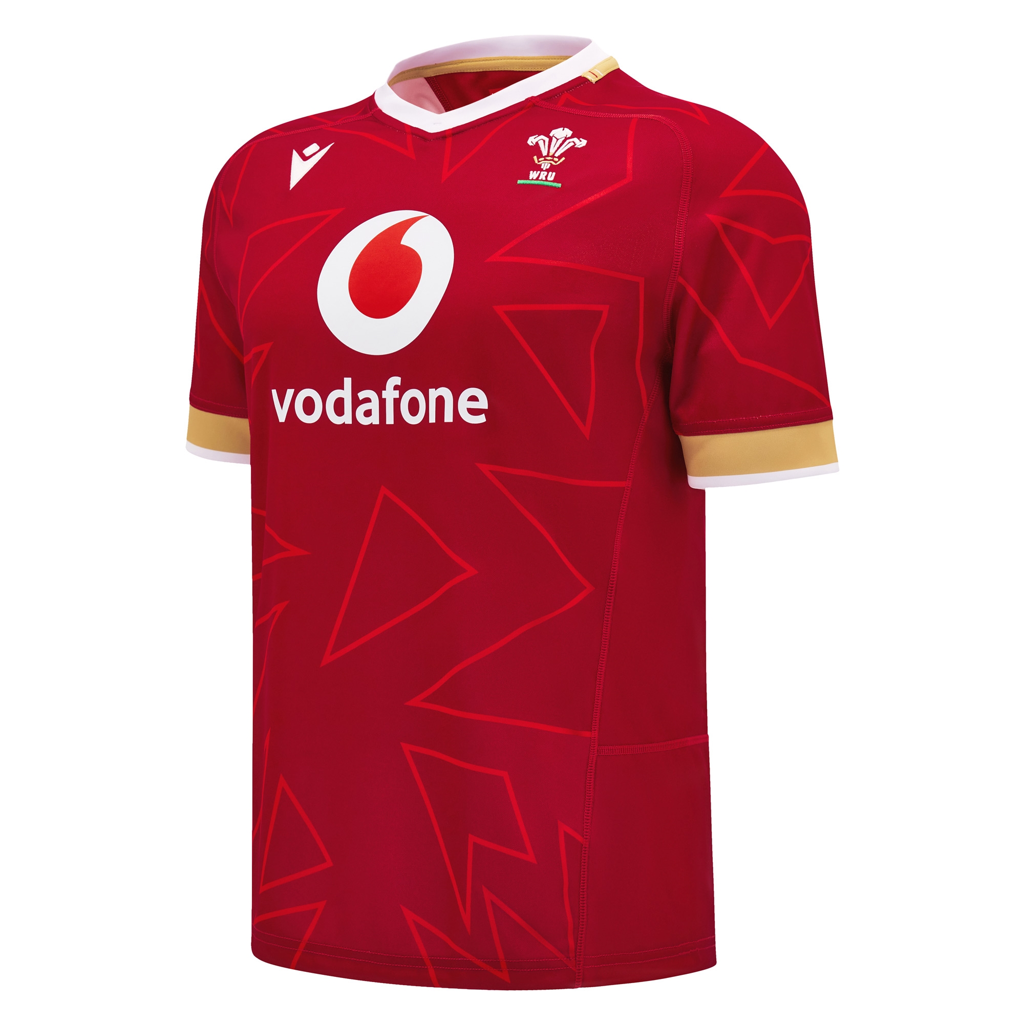 Wales Mens Home Pathway Rugby Shirt-Red 2025 - Front Wales Mens Home Pathway Rugby Shirt-Red 2025 - Front