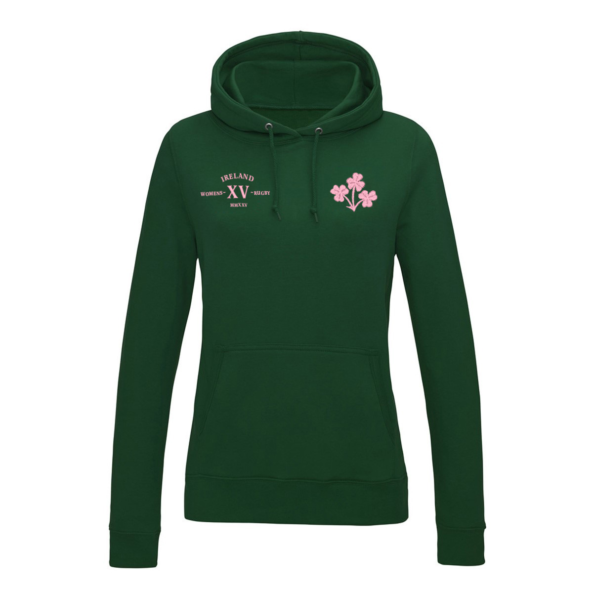 Womens World Cup Ireland Womens Classic Hoodie Bottle Green - Front Womens World Cup Ireland Womens Classic Hoodie Bottle Green - Front