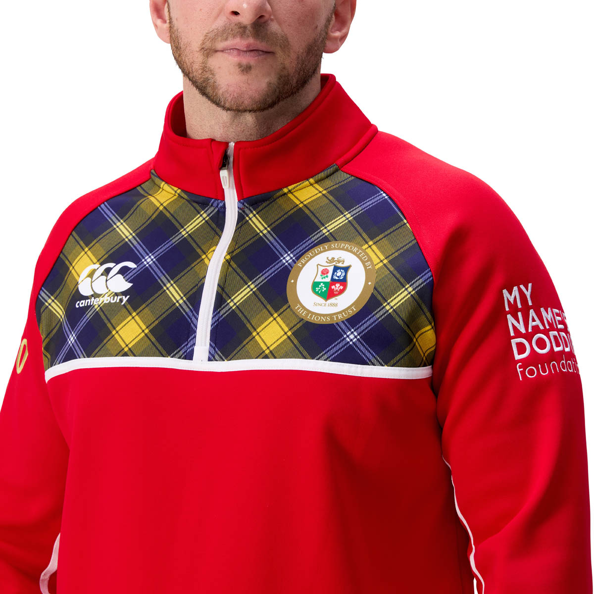 My Name'5 Doddie Legacy Midlayer Thermal Quarter Zip - Model Close-up Chest My Name'5 Doddie Legacy Midlayer Thermal Quarter Zip - Model Close-up Chest