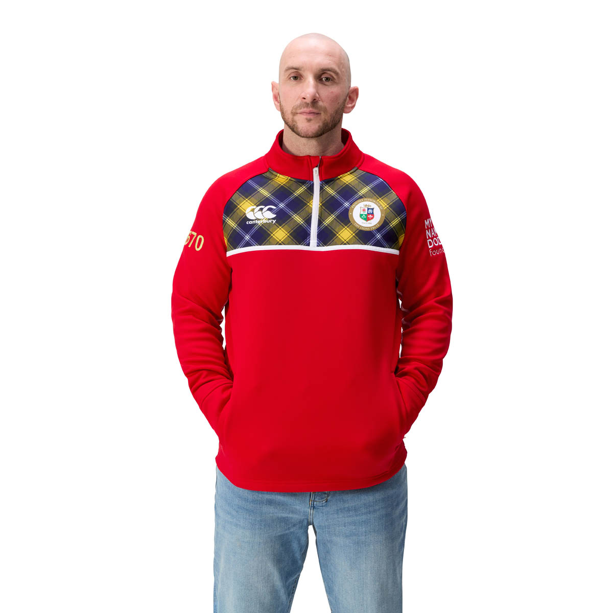 My Name'5 Doddie Legacy Midlayer Thermal Quarter Zip - Model Standing My Name'5 Doddie Legacy Midlayer Thermal Quarter Zip - Model Standing