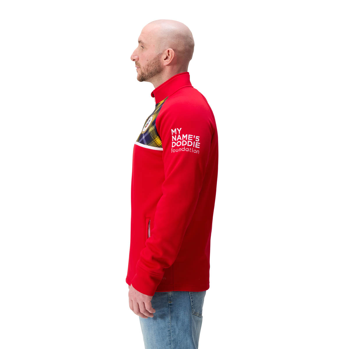 My Name'5 Doddie Legacy Midlayer Thermal Quarter Zip - Model Side My Name'5 Doddie Legacy Midlayer Thermal Quarter Zip - Model Side