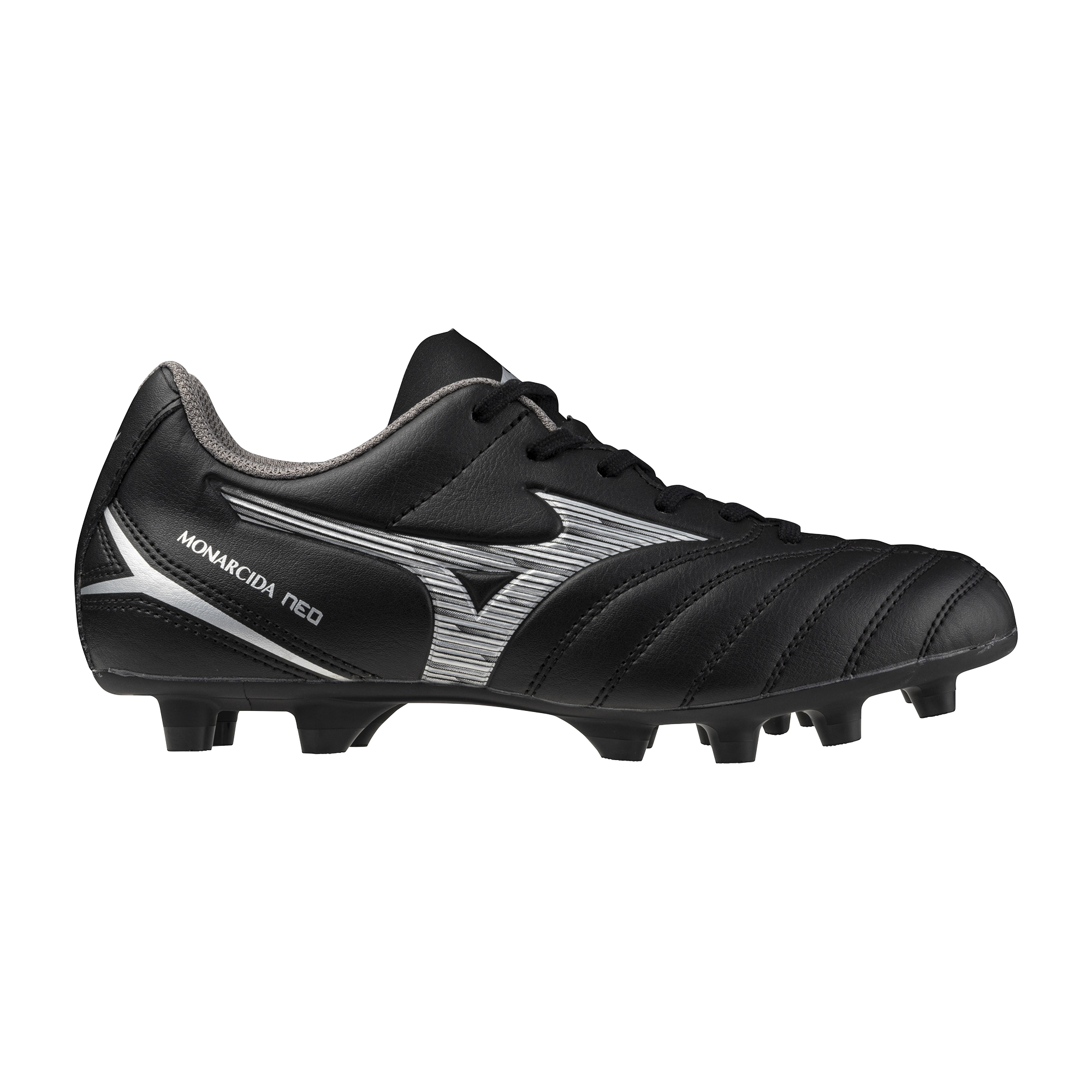 Mizuno Kids Monarcida Neo III Select FG Rugby Boots - Black/Silver - Outstep