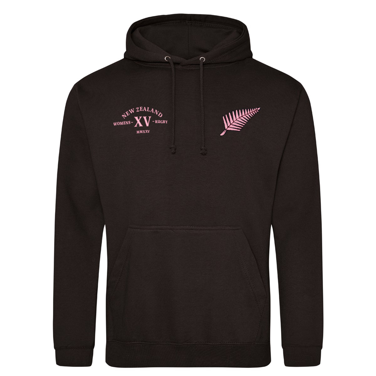 Womens World Cup New Zealand Adults Classic Hoodie Black - Front Womens World Cup New Zealand Adults Classic Hoodie Black - Front