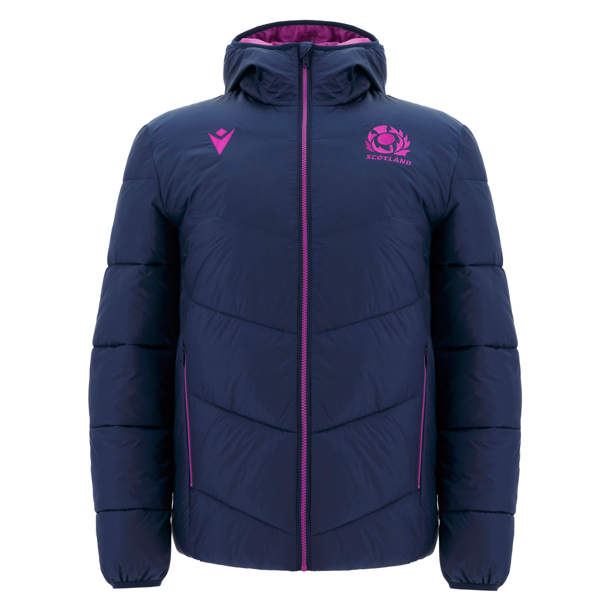 Scotland Mens Bomber Jacket 25/26 Navy/Purple - Front Scotland Mens Bomber Jacket 25/26 Navy/Purple - Front