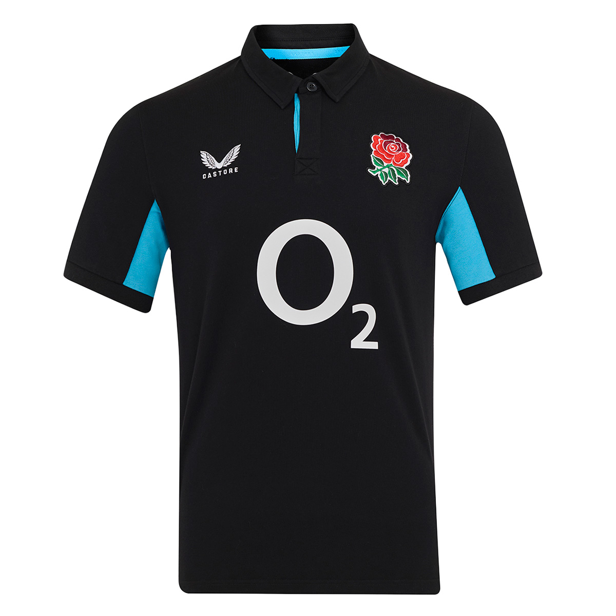 England Mens Away Classic Short Sleeve Rugby Shirt 25/26 Black - Front England Mens Away Classic Short Sleeve Rugby Shirt 25/26 Black - Front