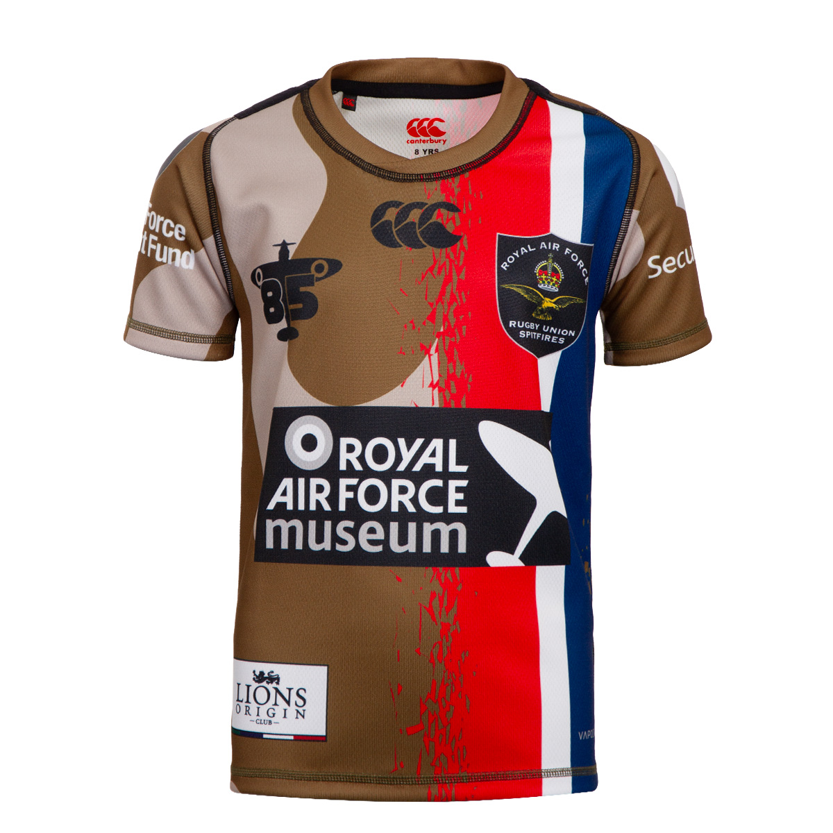 RAF Kids 7's Rugby Shirt Camo - Front RAF Kids 7's Rugby Shirt Camo - Front
