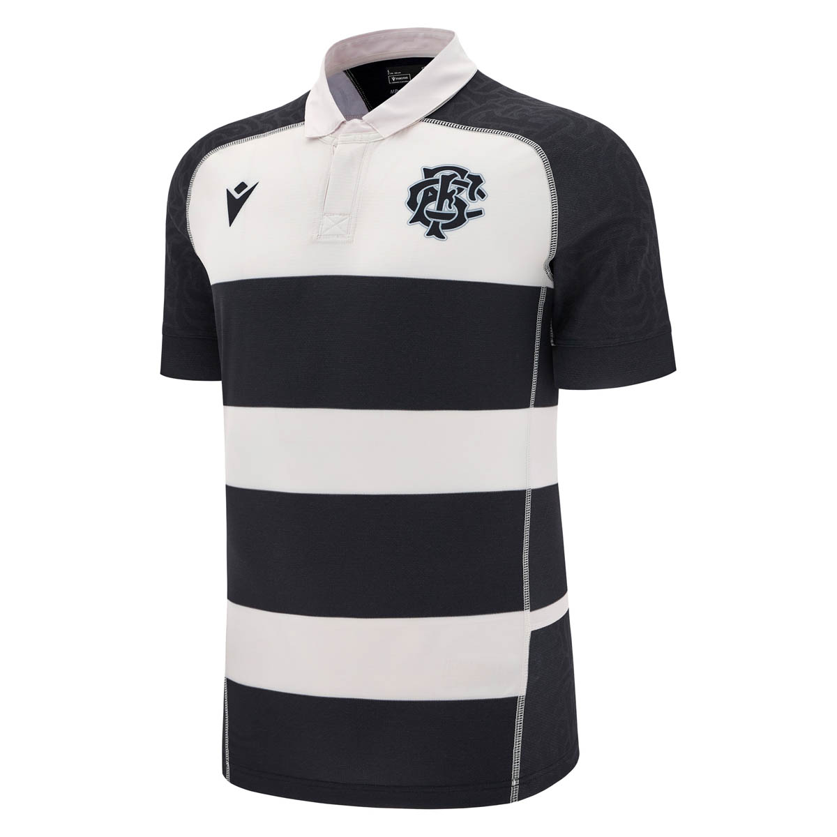 Barbarians Mens Bodyfit Home Rugby Shirt - Short Sleeve - Front Barbarians Mens Bodyfit Home Rugby Shirt - Short Sleeve - Front